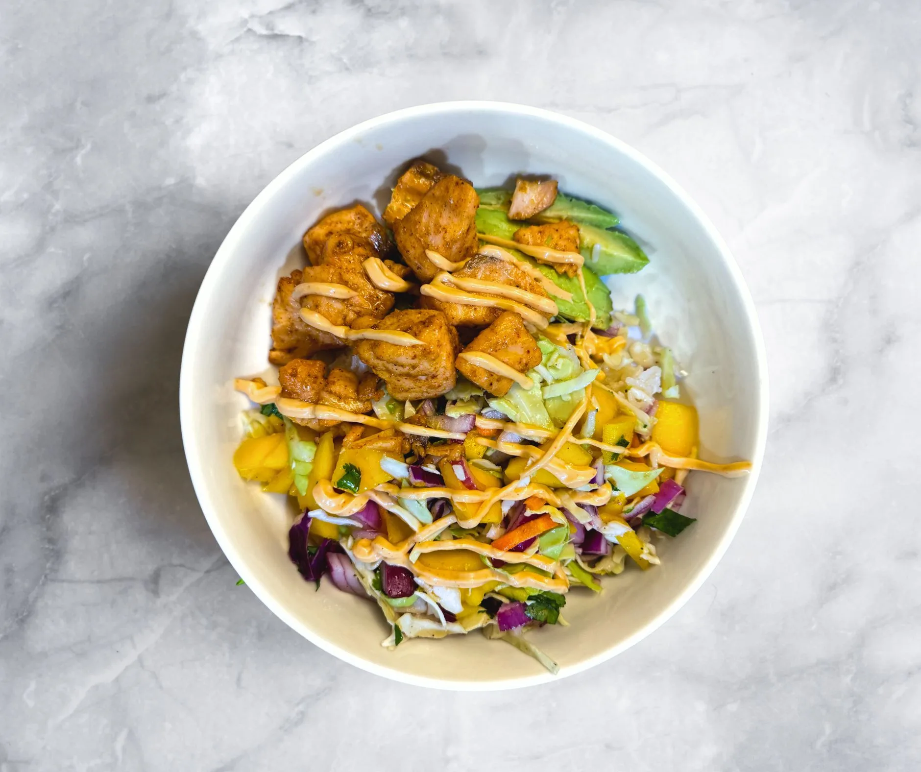 Crispy Salmon & Mango Slaw Coconut Rice Bowl Recipe