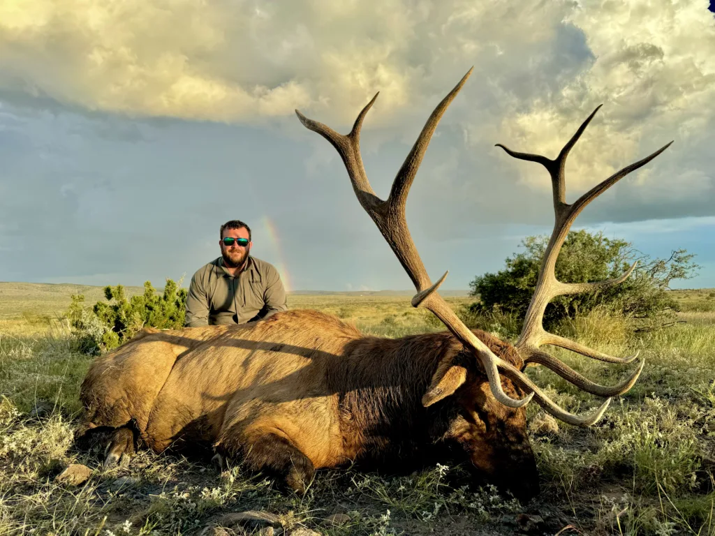 Hunting in the Trans-Pecos and the Big Bend Area Dustin Morris Poses with Bull Elk Harvest
